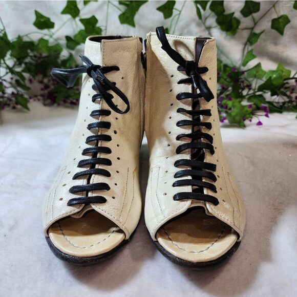 Le Ruemarcel White Leather Ankle Boots Hand made made in Italy 38 - Picture 10 of 13